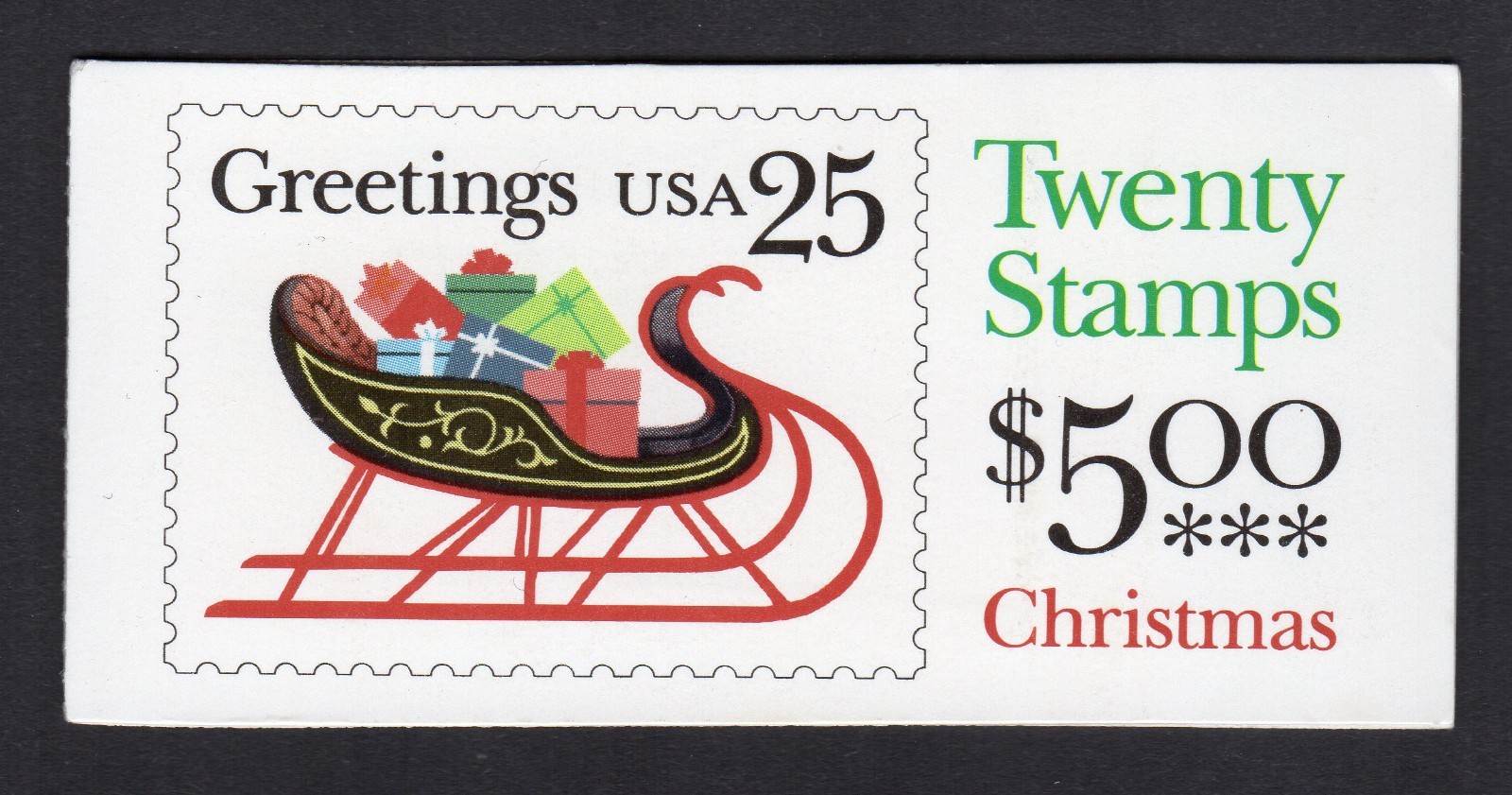 Scott #BK168 (2429a) Christmas Sleigh Booklet of 20 Stamps - MNH