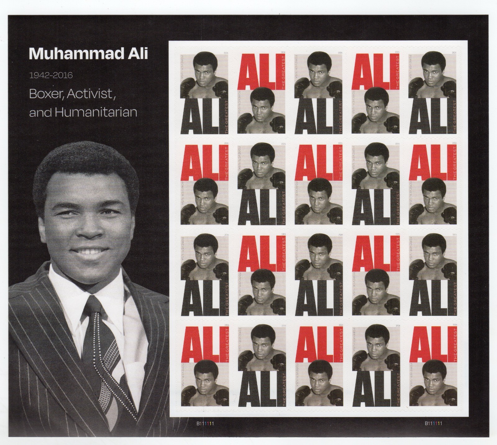 Scott #6051b (6050) Muhammad Ali Sheet of 20 Forever Stamps - MNH 2026