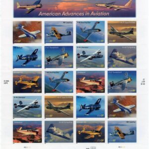 Scott #3925a (3916-25) American Advances in Aviation Sheet of 20 Stamps - MNH