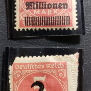 Stamp Europe Germany 1923 5 Tausand Marks surcharged to 2 Millionen Marks