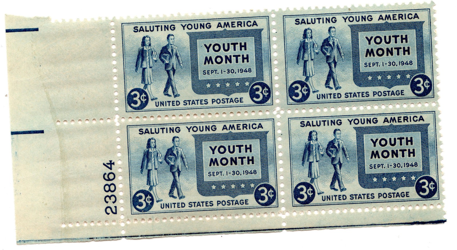 Scott #963 Youth Month Plate Block of 4 Stamps - MNH P#23864 LL