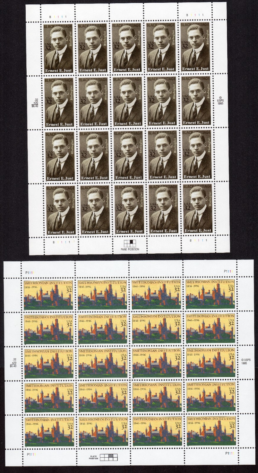 Scott #3058-3059 Smithsonian Ernest Just Sheet of 20 Stamps - MNH
