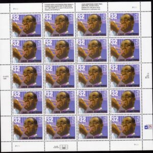 Scott #2982 Louis Armstrong 32¢ Sheet of 20 Stamps - MNH P#1111