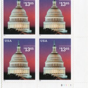Scott #3648 $13.65 Capitol Dome at Dusk Plate Block of 4 Stamps - MNH LR