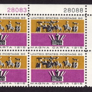 Scott #1265 Magna Carta Plate Block of 4 Stamps - MNH