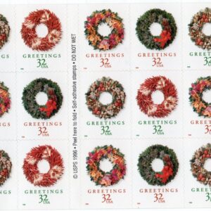 Scott #3252e Christmas Wreaths Booklet of 20 Stamps - MNH
