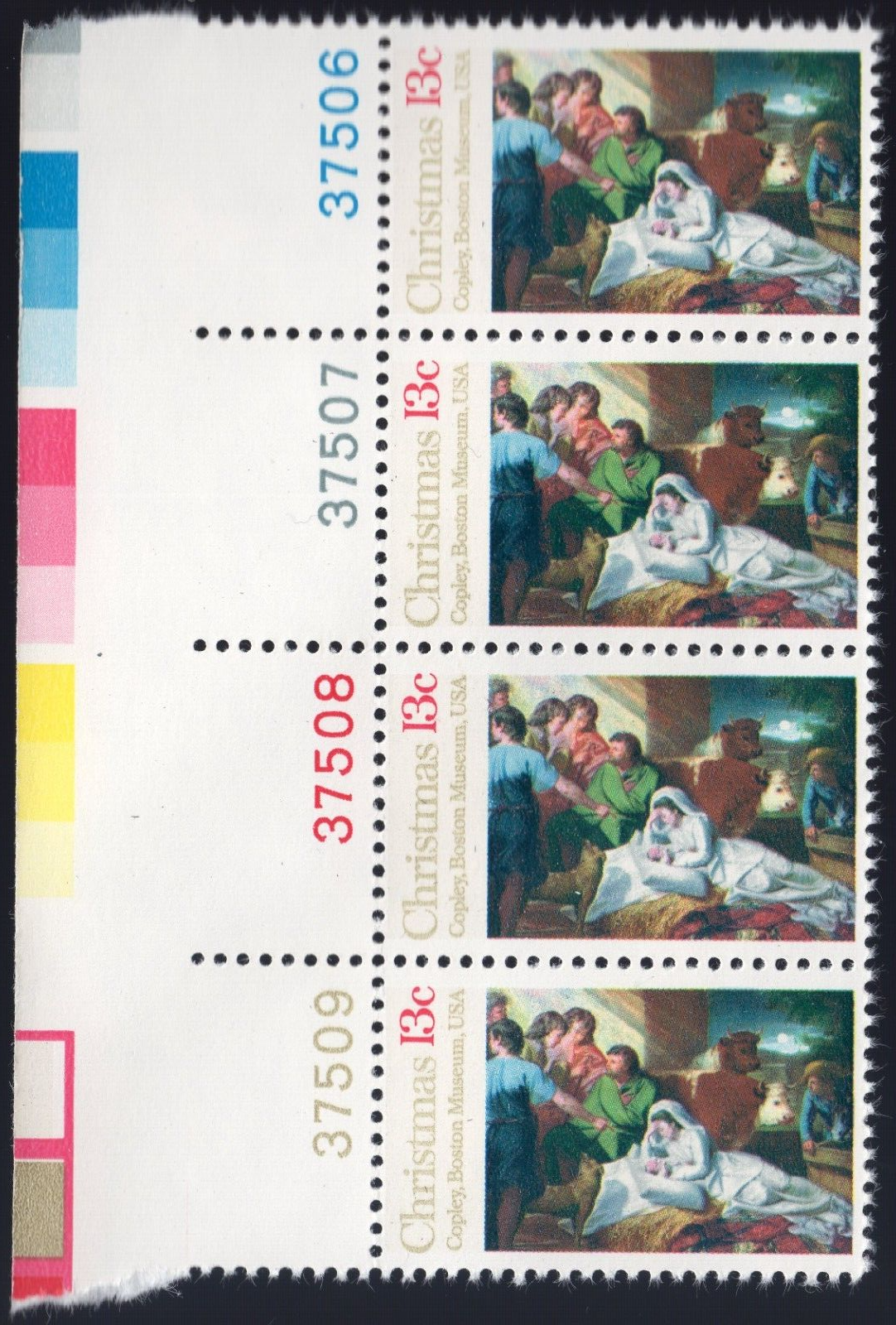 Scott #1701 Nativity Block (Copley) Strip of 4 Stamps - MNH PC#2