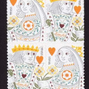 Scott #4405a King and Queen of Hearts Booklet Block of 4 Stamps - MNH Middle