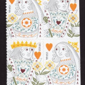 Scott #4405a King and Queen of Hearts Booklet Block of 4 Stamps - MNH Right