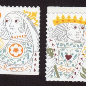 Scott #4405a King and Queen of Hearts Booklet Pair of Single Stamps - MNH