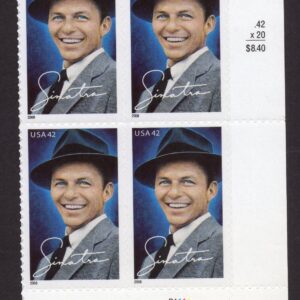 Scott #4265 FRANK SINATRA (New York) Plate Block of 4 Stamps - MNH LR