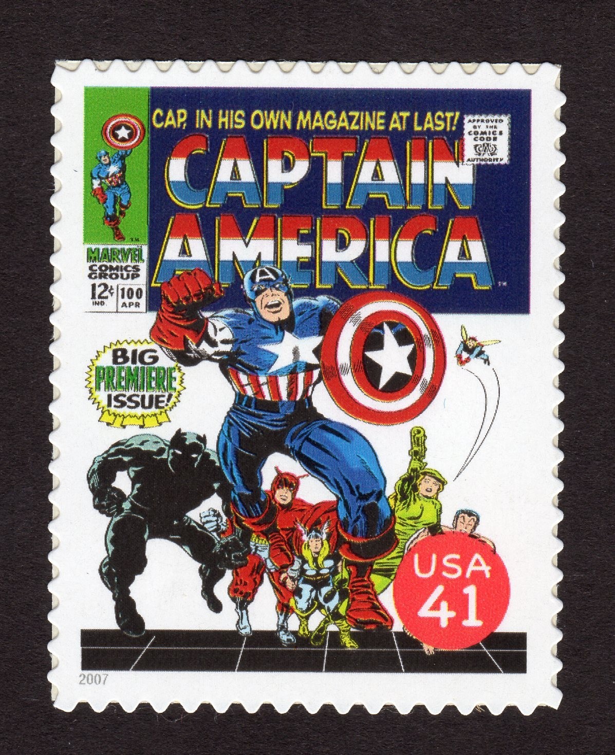 Scott #4159o Captain America Comic Book Single Stamp - MNH