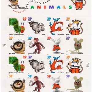Scott #3994a (3987-94) Children's Books Animals Sheet of 16 Stamps - MNH