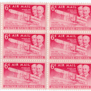 Scott #c45 Wilbur & Orville Wright Airmail Block of 6 Stamps - MNH