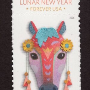 Scott #6054 Lunar (Chinese) New Year Horse Pair of Stamps - MNH w/Crest