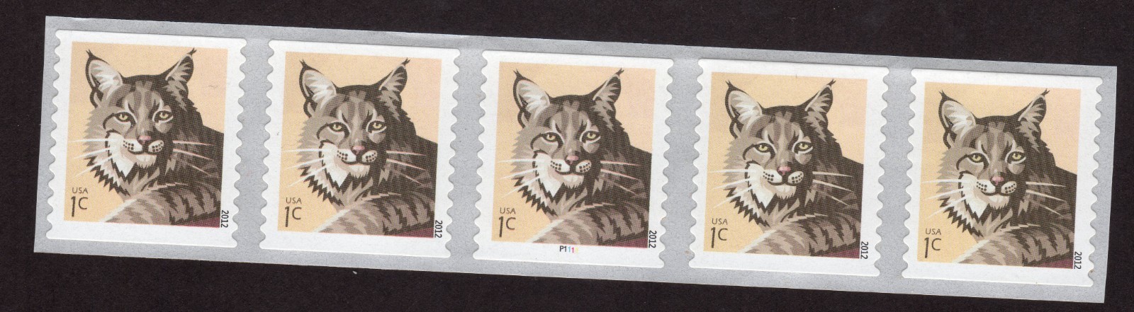 Scott #4672 2012 Bobcat Plate # Coil of 5 (PNC5) Stamps - MNH