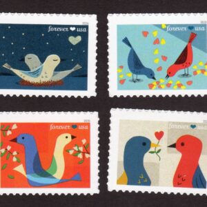 Scott #6049a (6046) Love Birds Set of 4 Forever Stamps - MNH