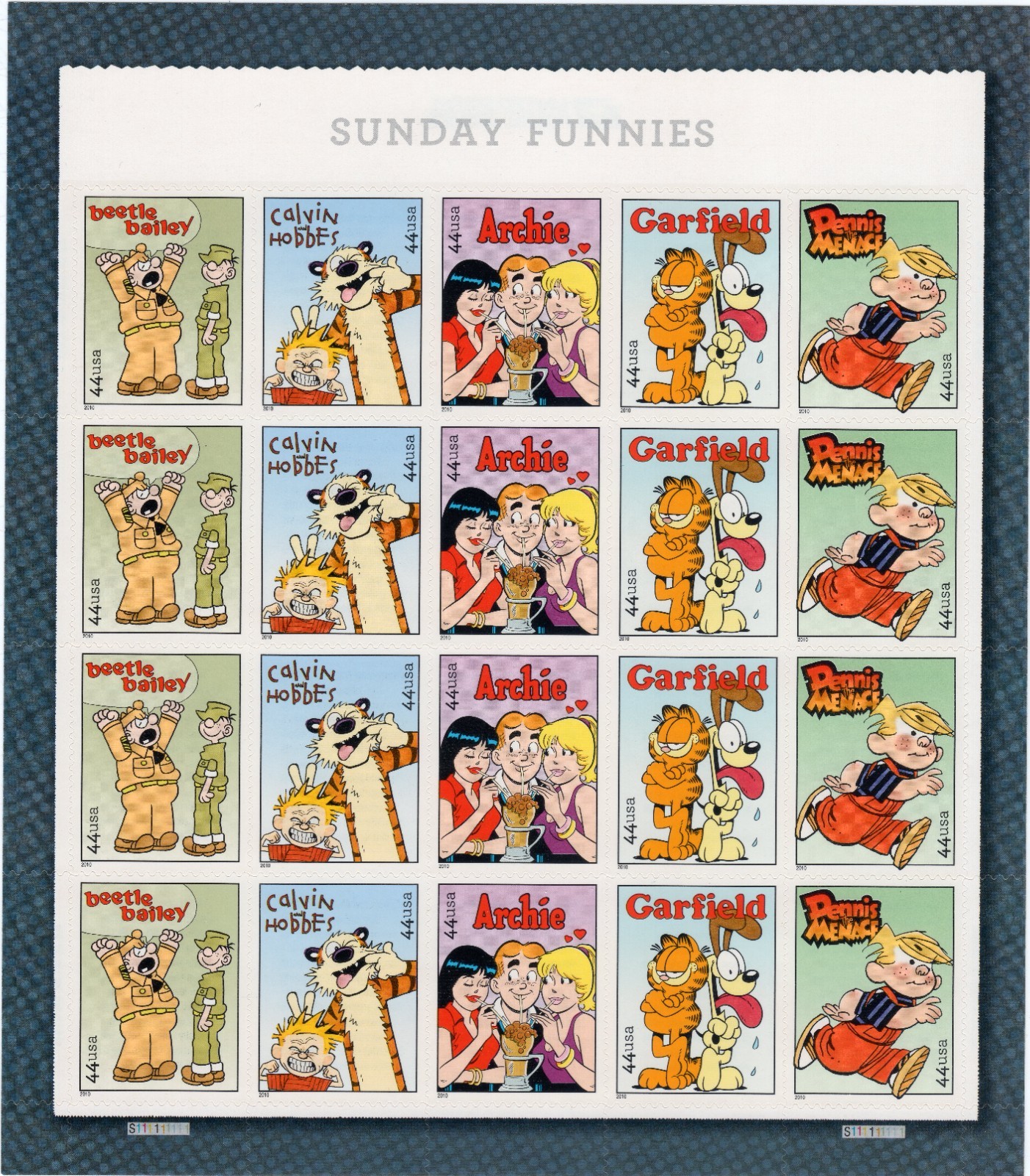 Scott #4471a (4467-71) Sunday Funnies Sheet of 20 Stamps - MNH