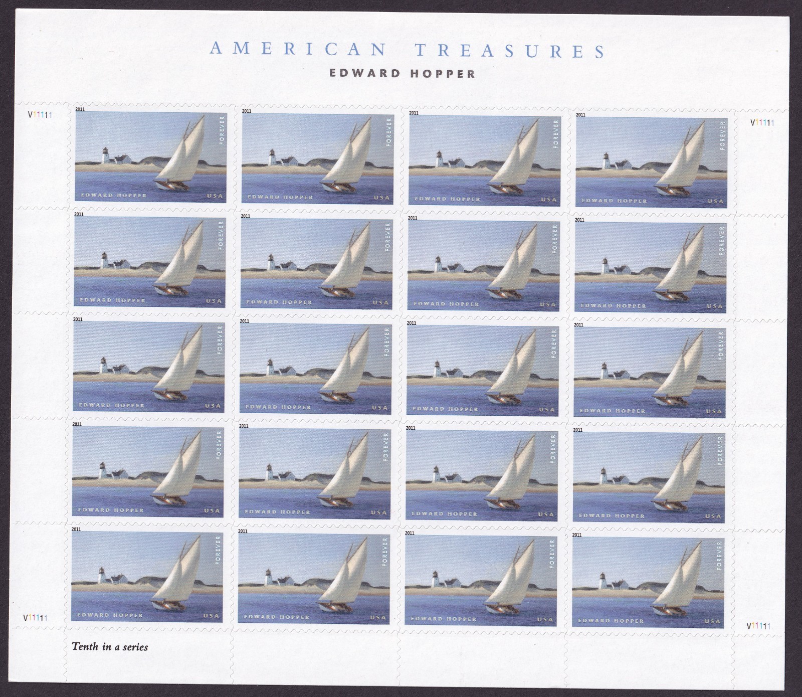 Scott #4558 Edward Hopper American Treasures Sheet of 20 Forever Stamps - MNH
