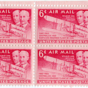Scott #c45 Wilbur & Orville Wright Airmail Block of 6 Stamps - MNH
