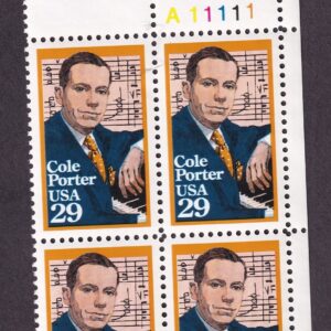 Scott #2550 Cole Porter (Black Heritage) Plate Block of 4 Stamps - MNH UR