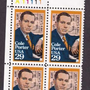 Scott #2550 Cole Porter (Black Heritage) Plate Block of 4 Stamps - MNH UL