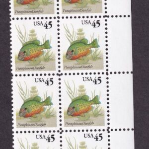 Scott #2481 Pumpkinseed Sunfish Plate Block of 20 Stamps - MNH UR