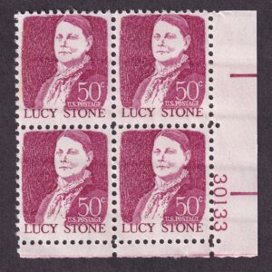 Scott #1293 Lucy Stone Plate Block of 4 Stamps - MNH P#30133 LR