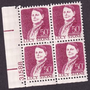 Scott #1293a Lucy Stone Plate Block of 4 Stamps - MNH P#31588 LL