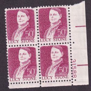 Scott #1293a Lucy Stone Plate Block of 4 Stamps - MNH P#31588 LR