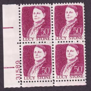 Scott #1293a Lucy Stone Plate Block of 4 Stamps - MNH P#31589 LL XF