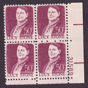 Scott #1293a Lucy Stone Plate Block of 4 Stamps - MNH P#31589 LR