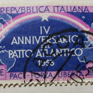 Stamp Europe Italy 1953 Continents joined by Rainbow sc#638 A357