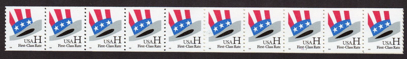 Scott #3264 Patriotic Hat H Rate Plate # Coil of 25 Stamps - MNH P#1111