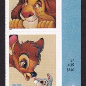 Scott #3868a (3865-68) Disney Friendship Vertical Strip of 4 Stamps - MNH LR