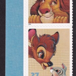 Scott #3868a (3865-68) Disney Friendship Vertical Strip of 4 Stamps - MNH LL