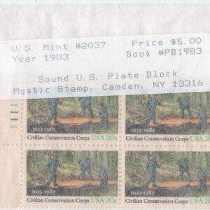 Scott #2037 Civilian Conservation Corps Plate Block of 4 Stamps - Mystic UL