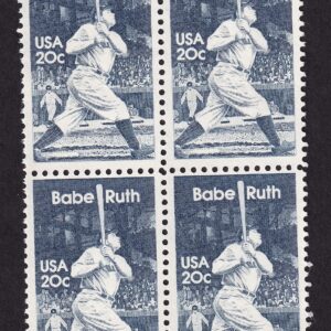Scott #2046 George Herman Babe Ruth 20¢ Block of 4 Stamps - MNH VF