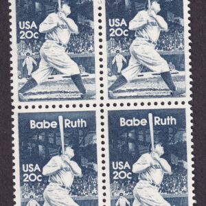 Scott #2046 George Herman Babe Ruth 20¢ Block of 4 Stamps - MNH VF/XF