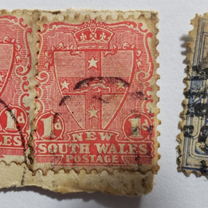 Stamp Australia New South Wales 1897 1p Seal & 2p Victoria