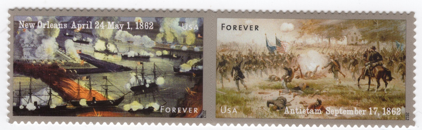 Scott #4665a (4664) 1862 Civil War Pair of Forever Stamps - MNH