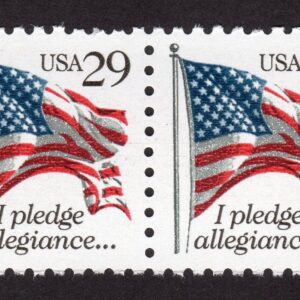 Scott #2593 Flag Pledge Allegiance Horizontal Pair of Stamps - MNH