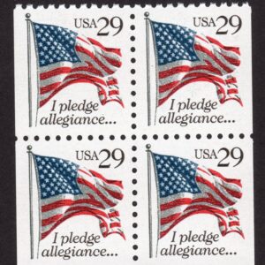Scott #2593 Flag Pledge Allegiance Block of 4 Stamps - MNH