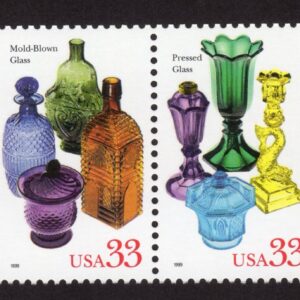 Scott #3328a (3325-28) American Glass Strip of 4 Stamps - MNH