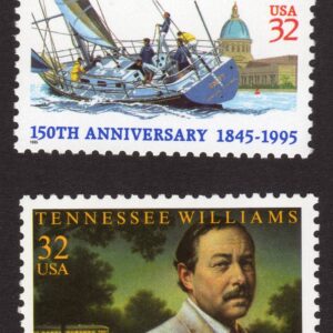 Scott #3001-3002 Naval Academy Tennessee Williams Single Stamps - MNH