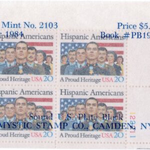 Scott #2103 Hispanic Americans Plate Block of 4 Stamps - Mystic
