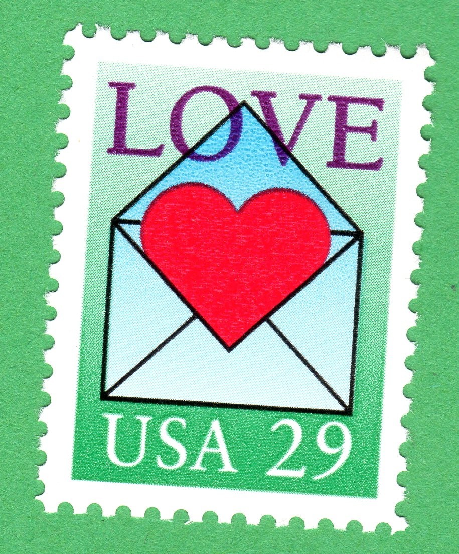 Scott #2618 Heart in Envelope Love Single Stamp - MNH