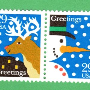 Scott #2794a Christmas Greetings (Rudolph, Snowman) Strip of 4 Stamps - MNH