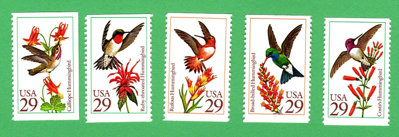 Scott #2646a Hummingbirds Set of 5 Stamps - MNH
