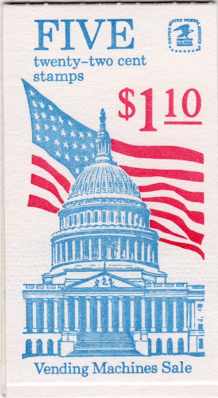 Scott #BK144 (2116a) Flag over Capitol Vending Machine Booklet of 5 Stamps - MNH